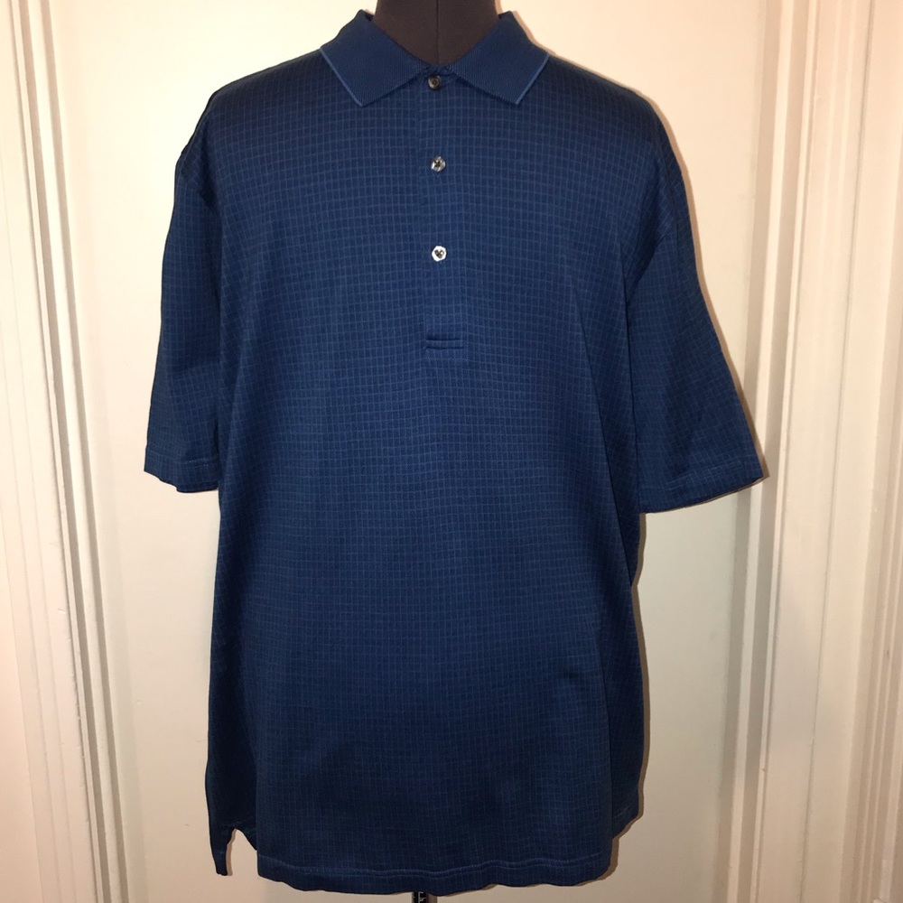 Nicklaus Men’s Blue Grid Design Golf Shirt Size L